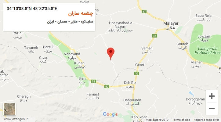 روستای چشمه ساران بر روی نقشه