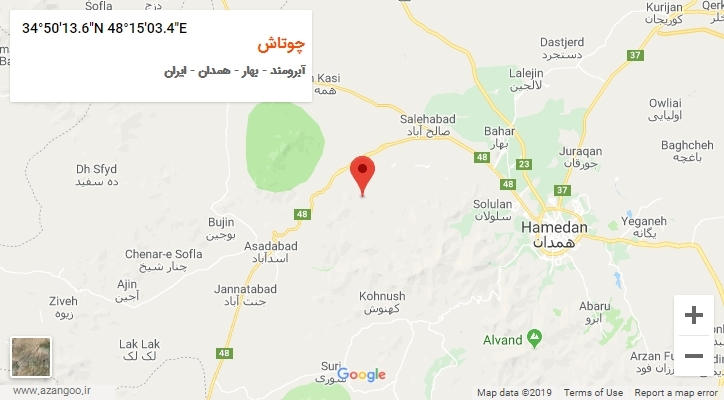 روستای چوتاش بر روی نقشه