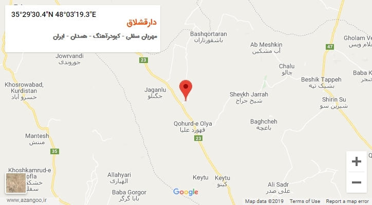 روستای دارقشلاق بر روی نقشه