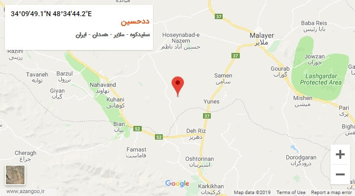 روستای ددحسین بر روی نقشه