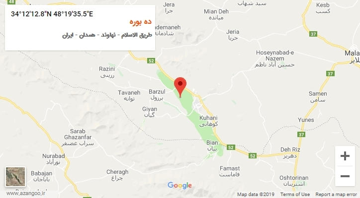 روستای ده بوره بر روی نقشه