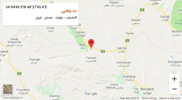 روستای ده چقایی بر روی نقشه