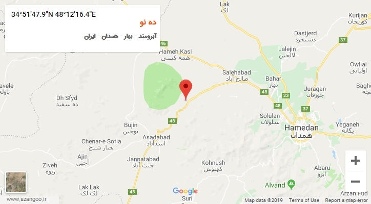 روستای ده نو بر روی نقشه