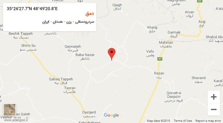 روستای دمق بر روی نقشه