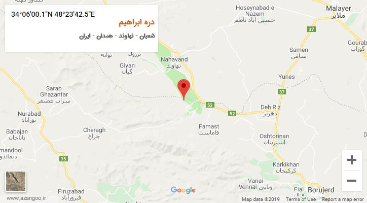 روستای دره ابراهیم بر روی نقشه