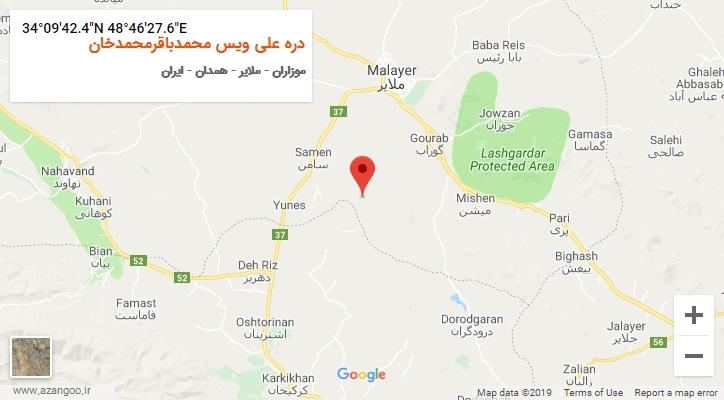 روستای دره علی ویس محمدباقرمحمدخان بر روی نقشه