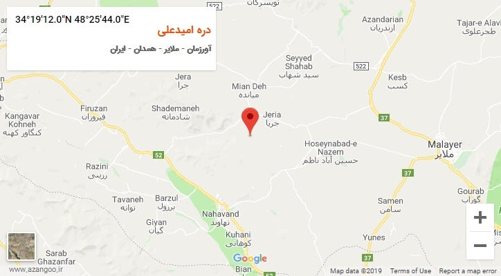 روستای دره امیدعلی بر روی نقشه