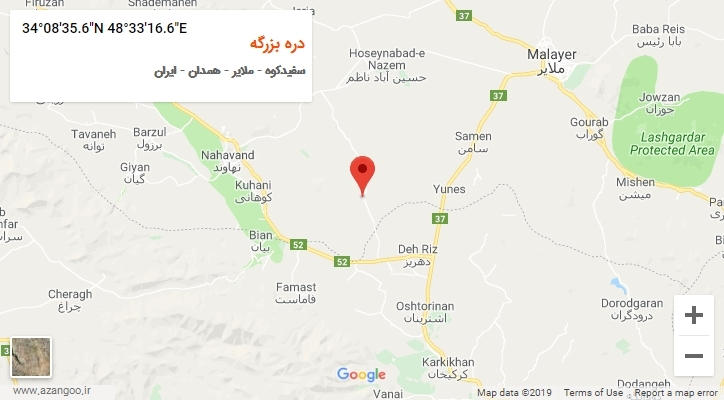 روستای دره بزرگه بر روی نقشه