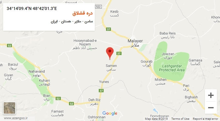 روستای دره قشلاق بر روی نقشه
