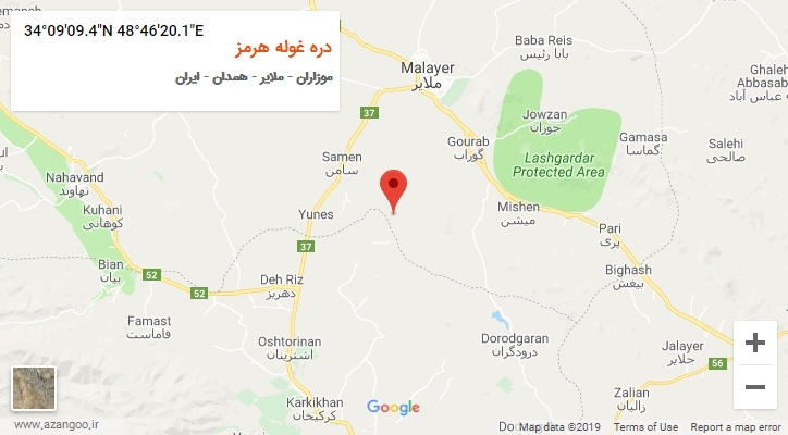 روستای دره غوله هرمز بر روی نقشه