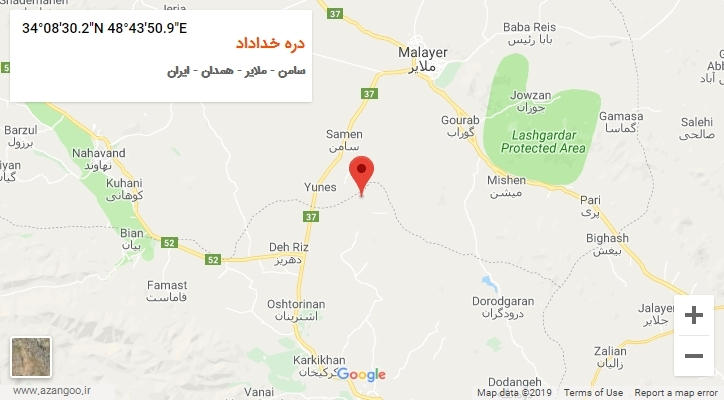 روستای دره خداداد بر روی نقشه
