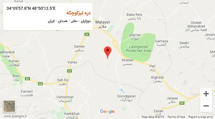 روستای دره لیزکوچکه بر روی نقشه