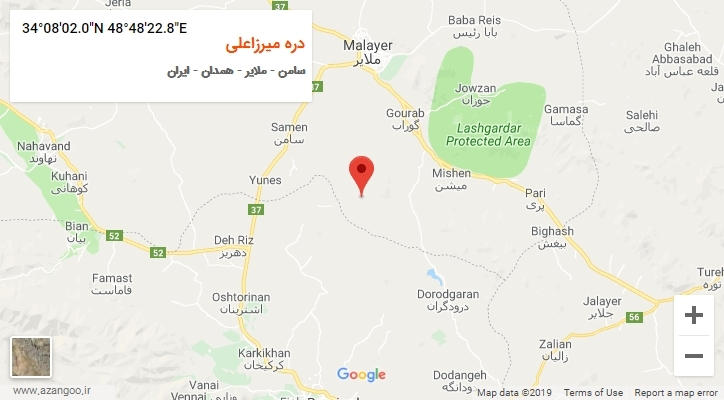 روستای دره میرزاعلی بر روی نقشه