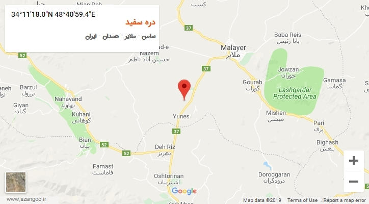 روستای دره سفید بر روی نقشه