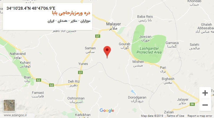 روستای دره ورمزیارحاجی بابا بر روی نقشه