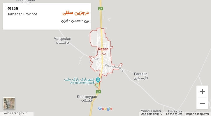 دهستان درجزین سفلی بر روی نقشه