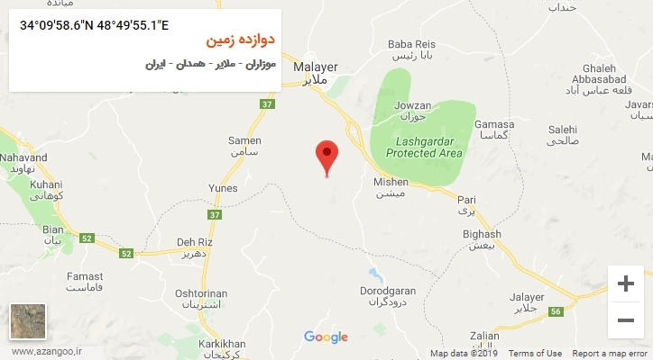 روستای دوازده زمین بر روی نقشه