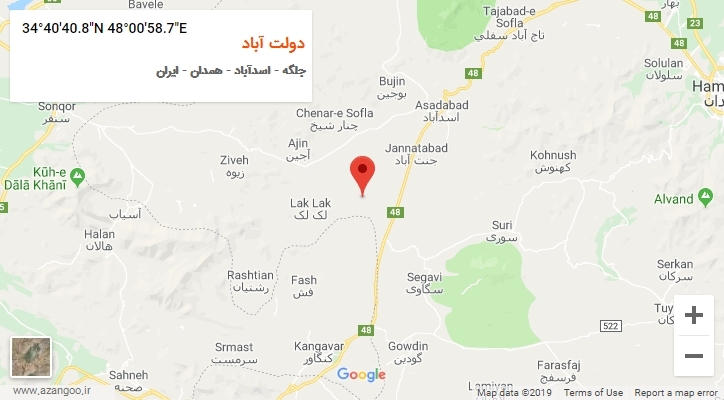 روستای دولت آباد بر روی نقشه