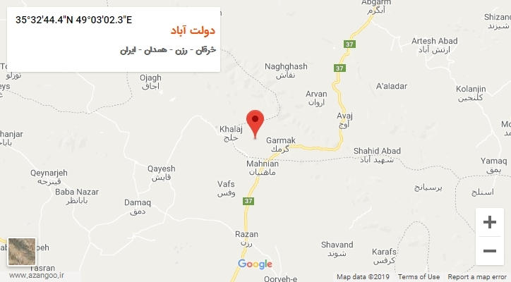 روستای دولت آباد بر روی نقشه