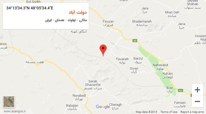 روستای دولت آباد بر روی نقشه