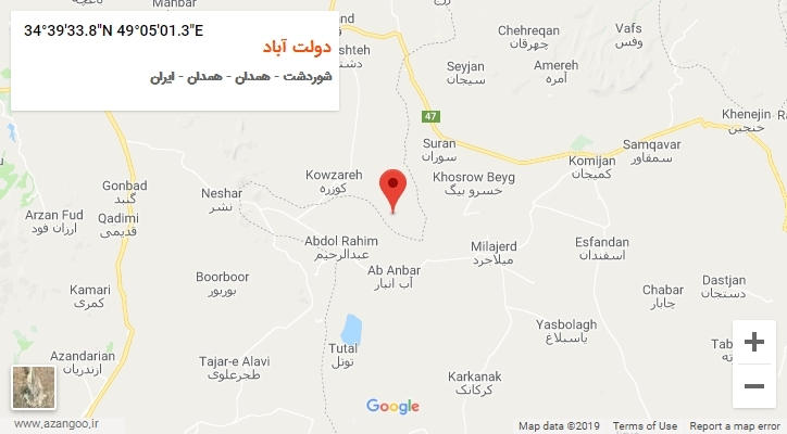 روستای دولت آباد بر روی نقشه