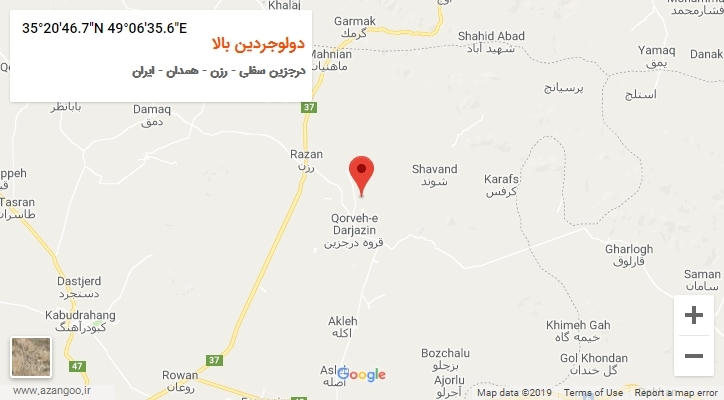 روستای دولوجردین بالا بر روی نقشه
