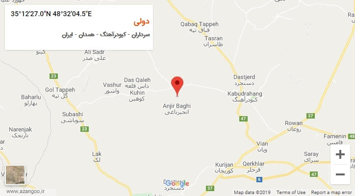 روستای دولی بر روی نقشه