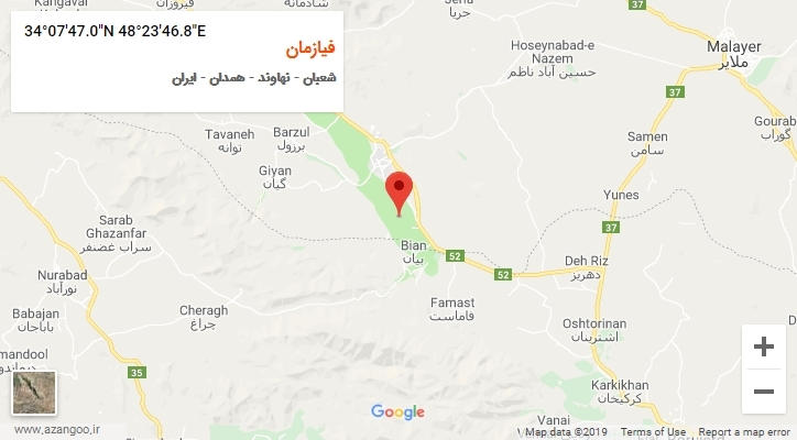 روستای فیازمان بر روی نقشه