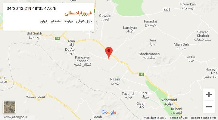 روستای فیروزآبادسفلی بر روی نقشه