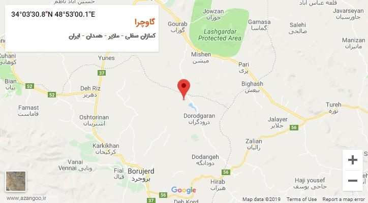 روستای گاوچرا بر روی نقشه