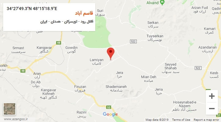 روستای قاسم آباد بر روی نقشه