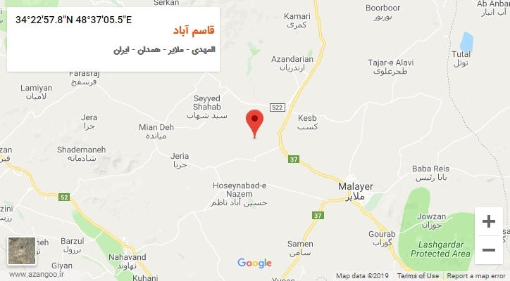 روستای قاسم آباد بر روی نقشه