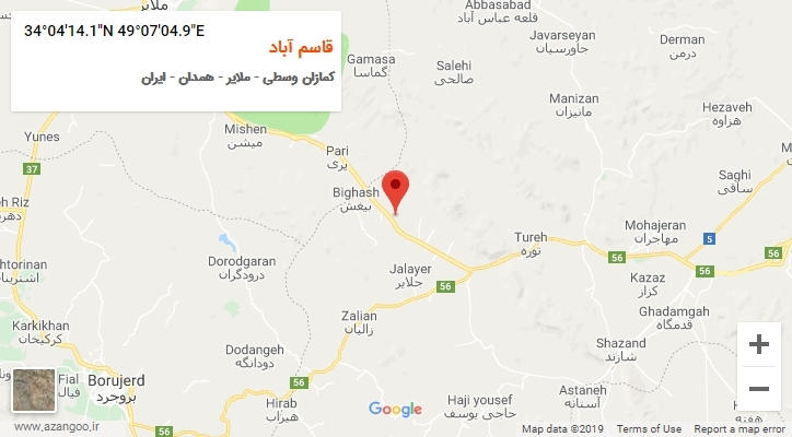 روستای قاسم آباد بر روی نقشه