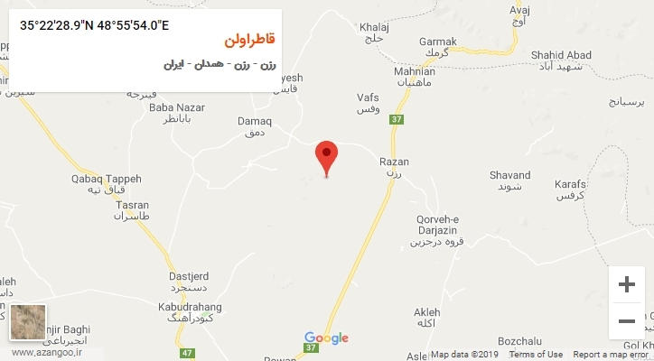 روستای قاطراولن بر روی نقشه