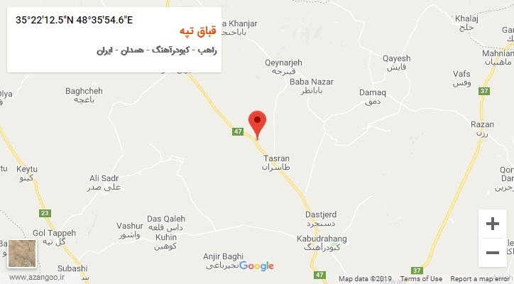 روستای قباق تپه بر روی نقشه