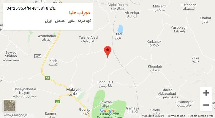 روستای قجرآب علیا بر روی نقشه