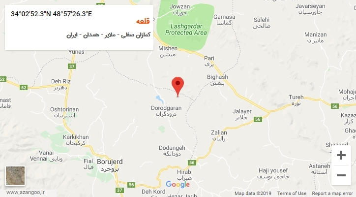 روستای قلعه بر روی نقشه