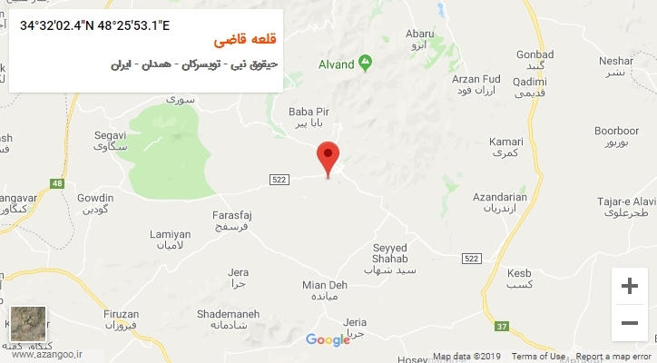 روستای قلعه قاضی بر روی نقشه