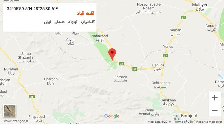روستای قلعه قباد بر روی نقشه