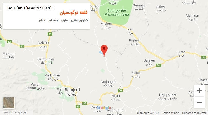 روستای قلعه نوگونسبان بر روی نقشه