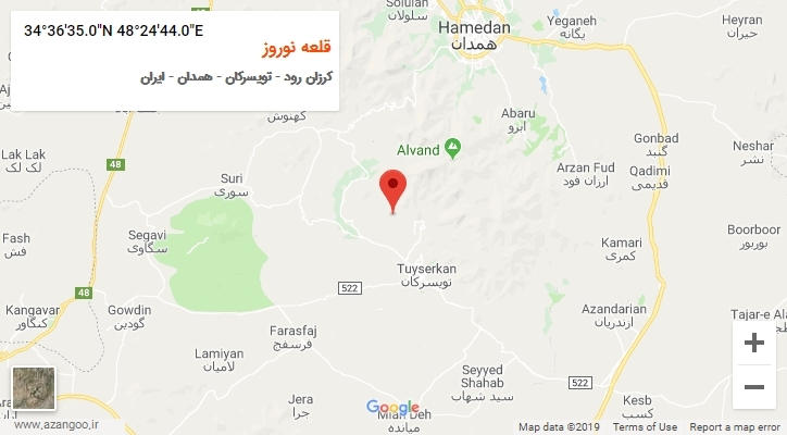روستای قلعه نوروز بر روی نقشه