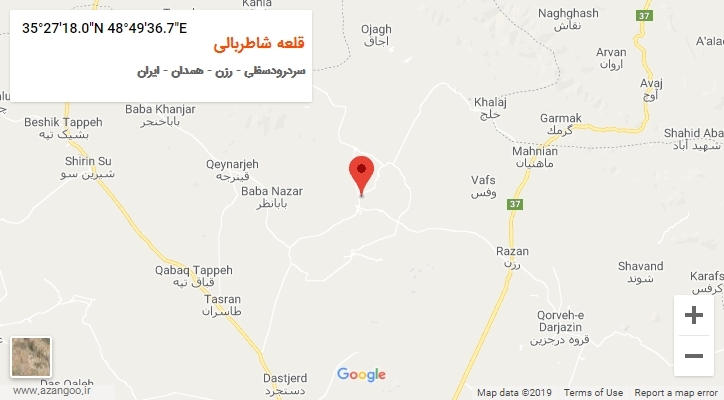 روستای قلعه شاطربالی بر روی نقشه