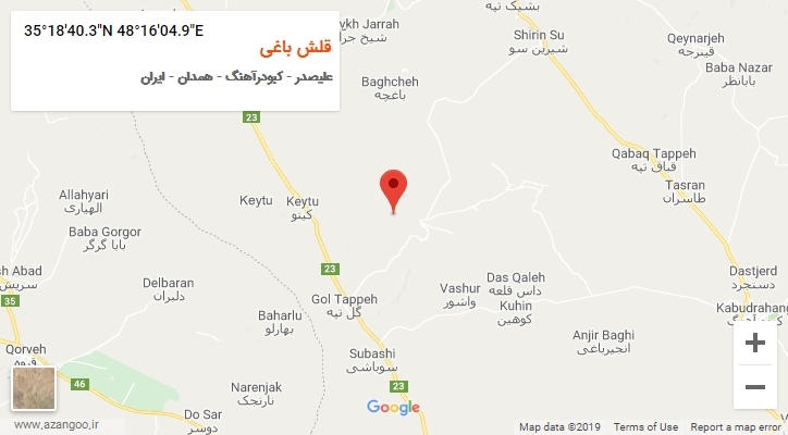 روستای قلش باغی بر روی نقشه
