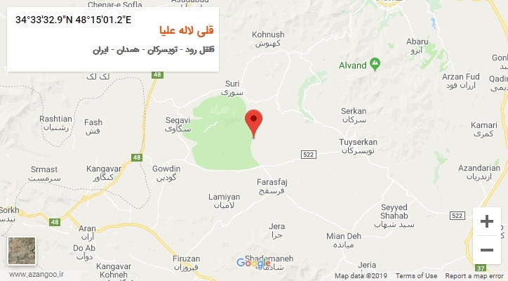روستای قلی لاله علیا بر روی نقشه