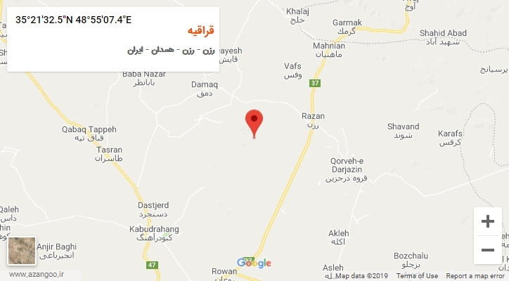 روستای قراقیه بر روی نقشه