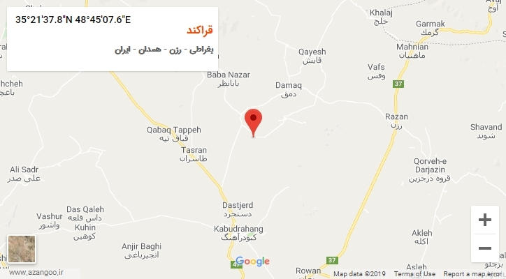 روستای قراکند بر روی نقشه