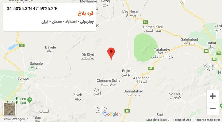روستای قره بلاغ بر روی نقشه