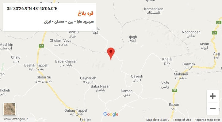 روستای قره بلاغ بر روی نقشه