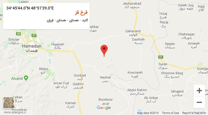 روستای قرخ قز بر روی نقشه