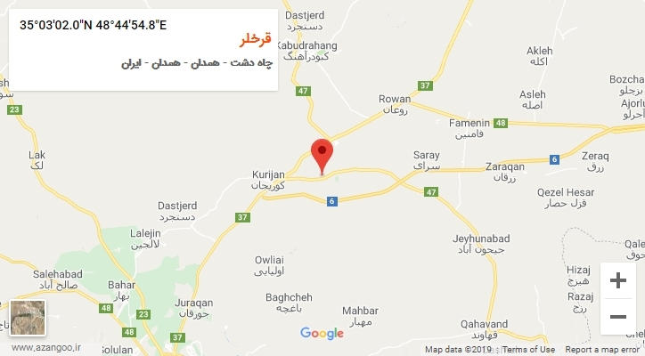 روستای قرخلر بر روی نقشه